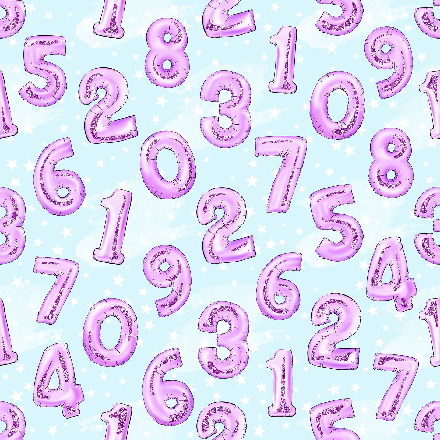 Birthday Numbers Faux Leather Fabric Sheets
