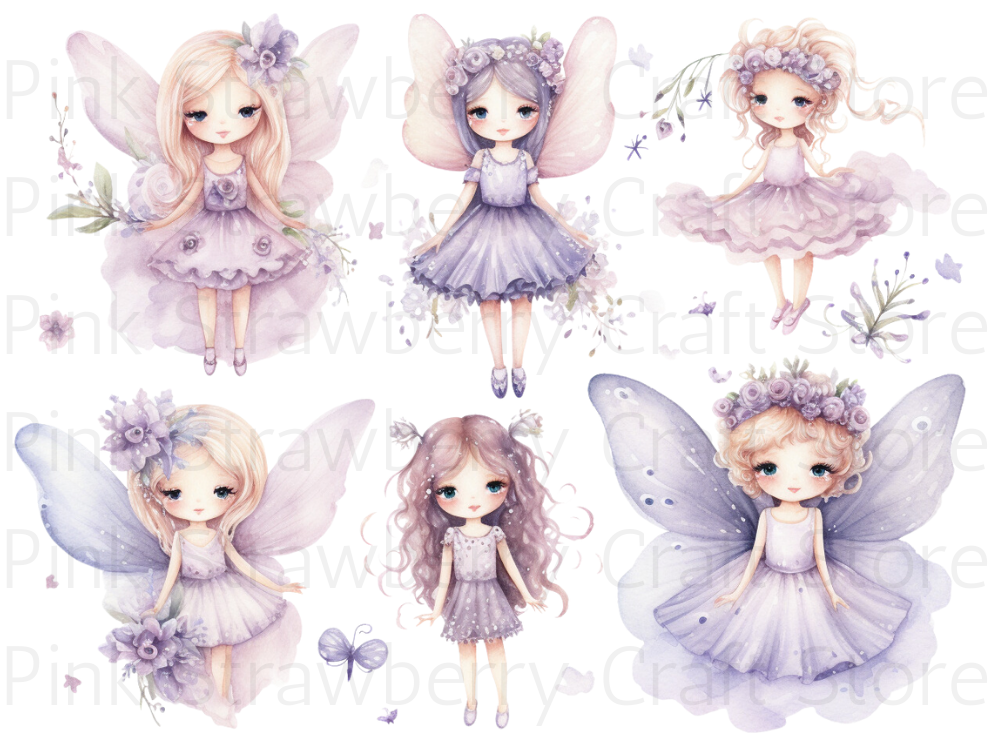 Watercolour Lilac Fairies 90 Images