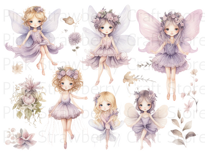 Watercolour Lilac Fairies 90 Images