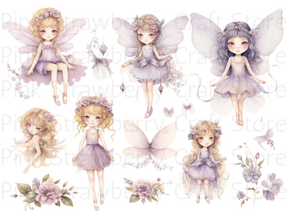 Watercolour Lilac Fairies 90 Images