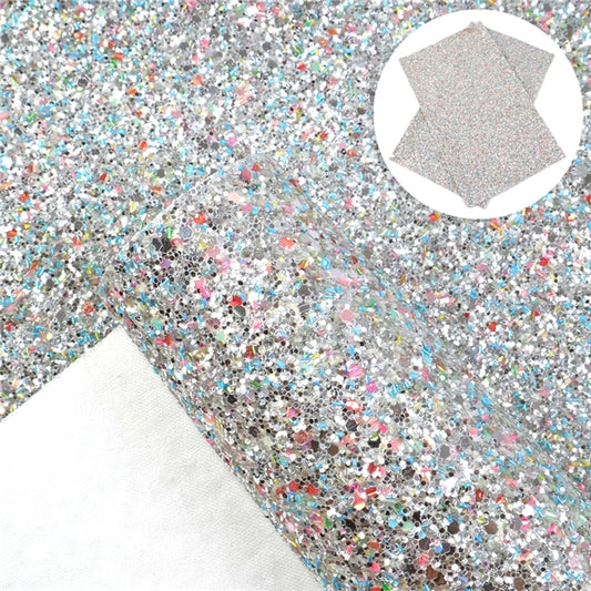 One Moment Chunky Glitter Faux Leather Fabric Sheets