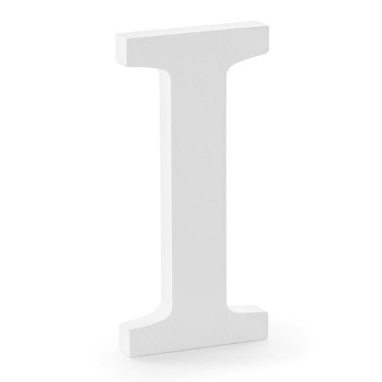 White Wooden Letter I- 20CM