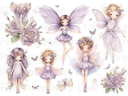 Watercolour Lilac Fairies 90 Images