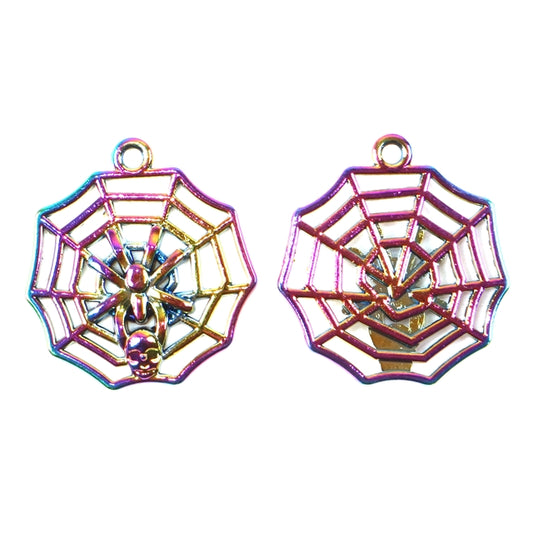 Rainbow Spider Web Charm