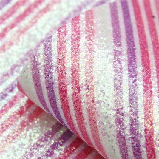 Striped Chunky Glitter Fabric Sheets