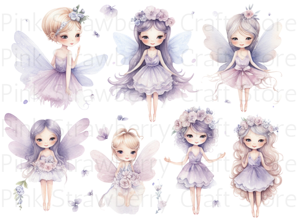 Watercolour Lilac Fairies 90 Images