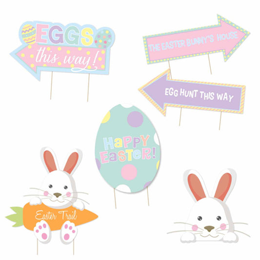 Easter Egg Hunt Cardboard Signs Set Of 6