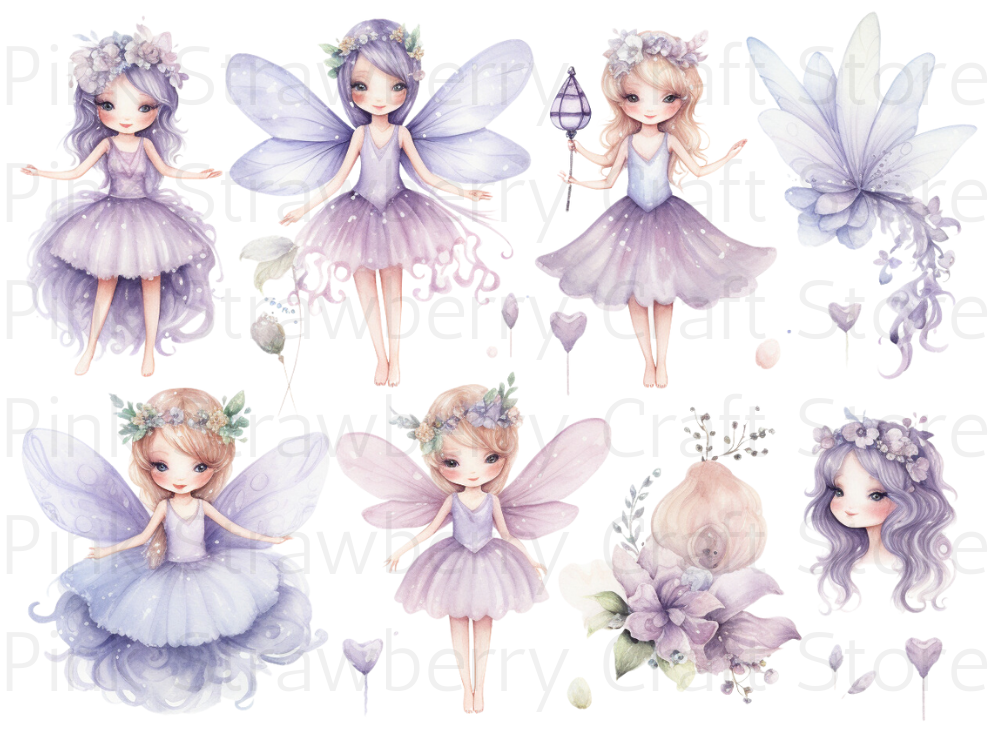 Watercolour Lilac Fairies 90 Images