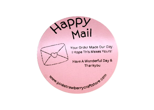 Happy Mail Classic Pink Circle Sticker Pack Of 20