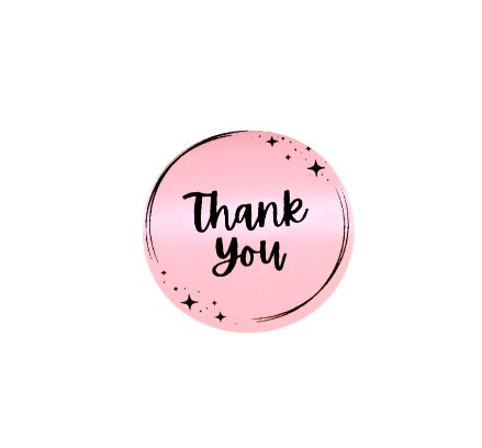 Thankyou Classic Pink Circle Sticker Pack Of 20