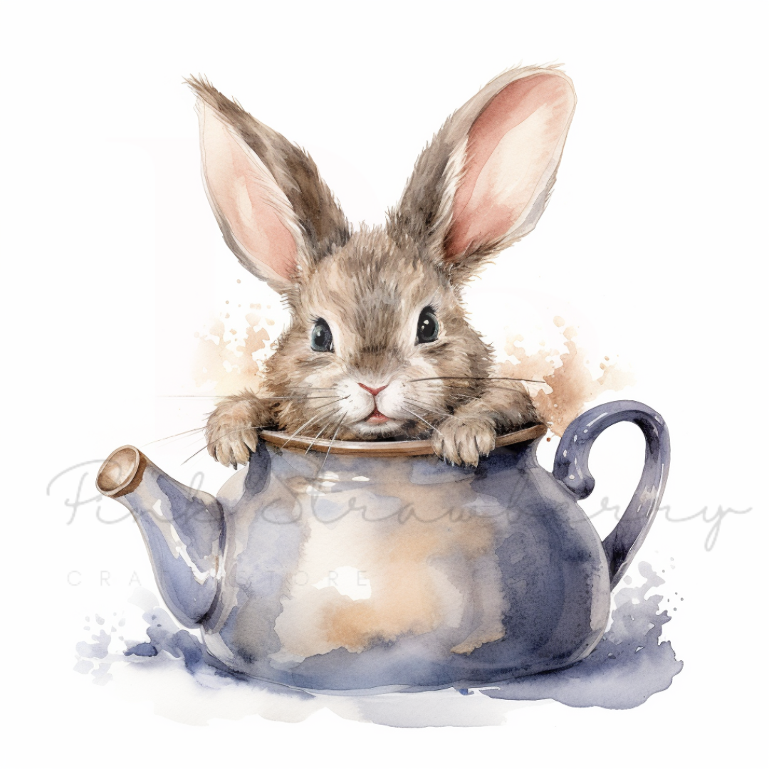 Bunny In Tea Pot