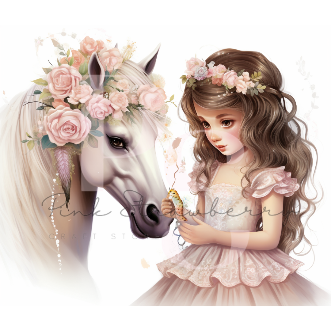 Floral Pony & Girl