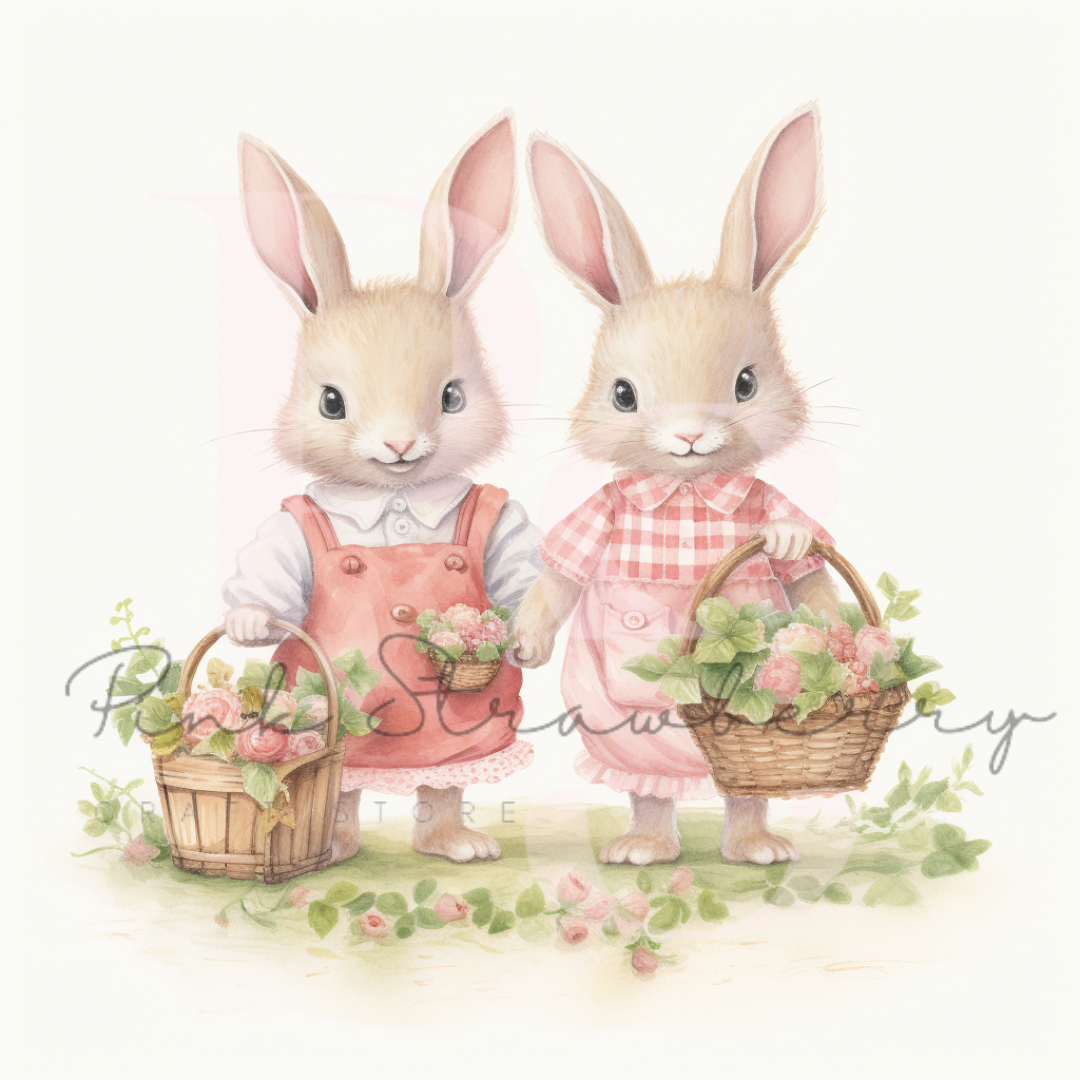 Bunnys With Baskets