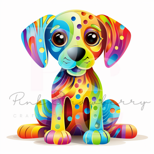 Rainbow Patterned Dog