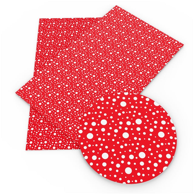 Red Dotty Faux Leather Fabric Sheets