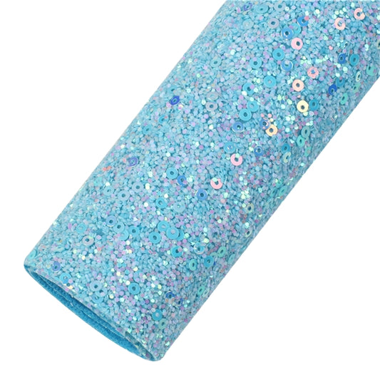 Blue Sorbet Chunky Glitter Faux Leather Fabric Sheets