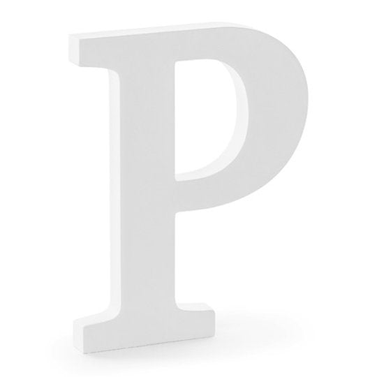 White Wooden Letter P- 20CM