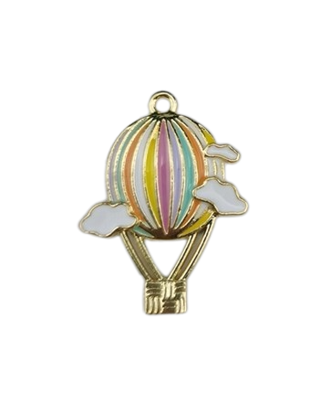 Rainbow Hot Air Balloon Charm