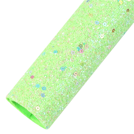 Green Sorbet Chunky Glitter Faux Leather Fabric Sheets