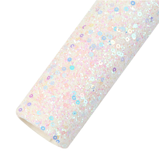 Snowflake Sorbet Chunky Glitter Faux Leather Fabric Sheets