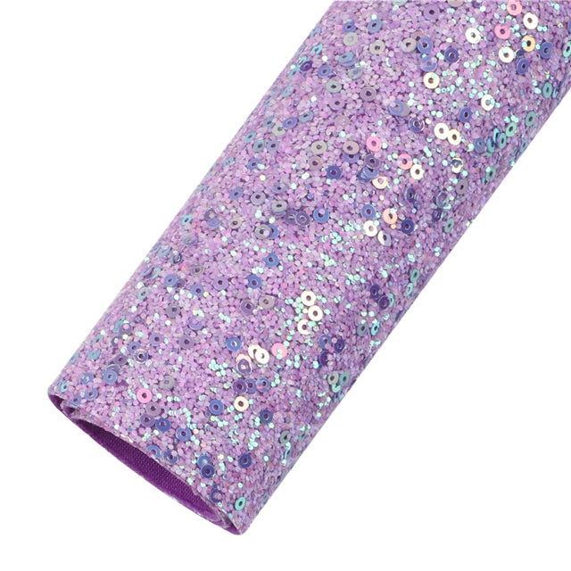 Purple Sorbet Chunky Glitter Faux Leather Fabric Sheets