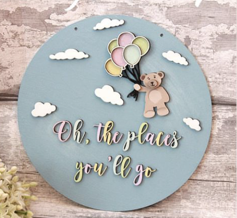 Teddy Bear Hanging Plaque