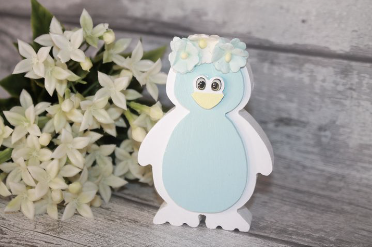 Freestanding Mini Floral Penguin