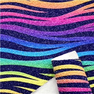 Rainbow Tiger Chunky Glitter Fabric Sheets