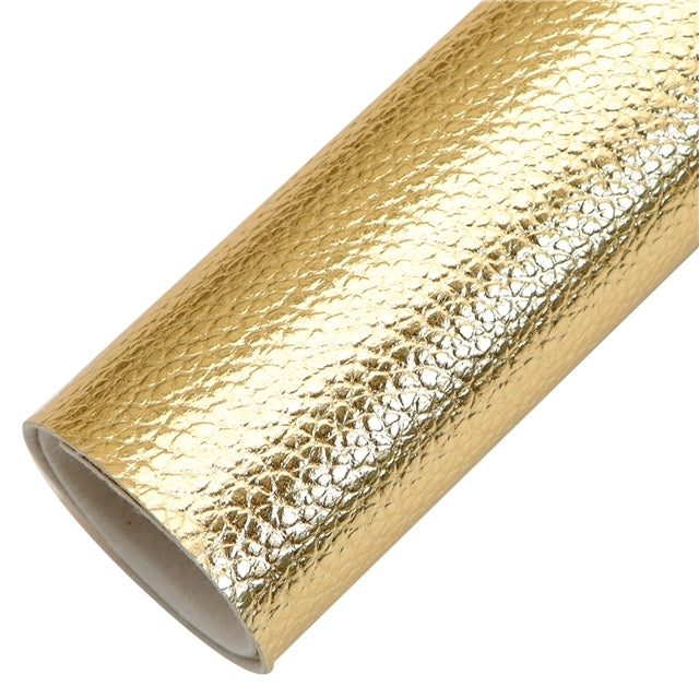 Metallic Gold Faux Leather Fabric Sheets