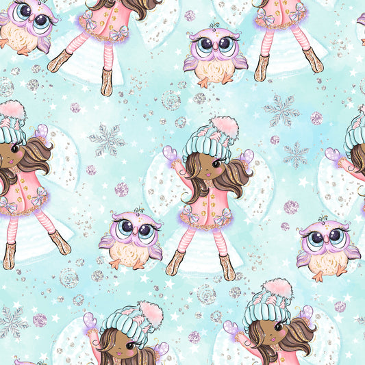 Girl & Owl Snow Fun Faux Leather Fabric Sheets