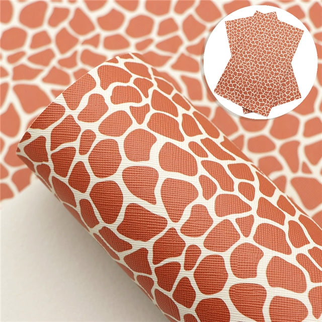 Giraffe Print Chunky Glitter Faux Leather Fabric Sheets