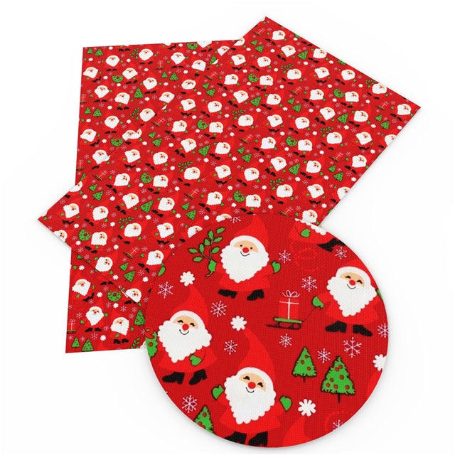 Mini Santa Faux Leather Fabric Sheets