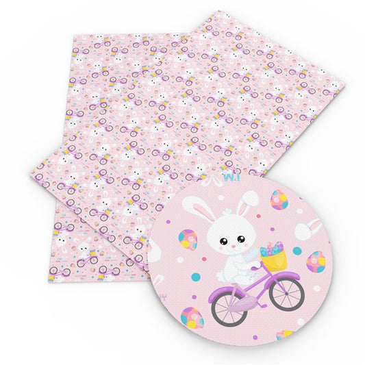 Bicycle Bunny Faux Leather Fabric Sheets