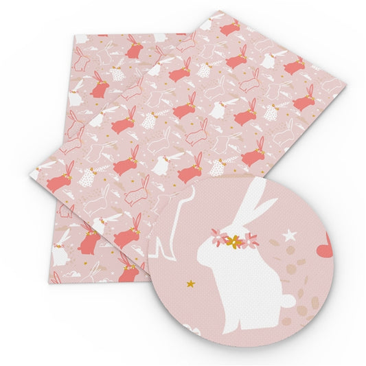 The Pink Bunny Faux Leather Fabric Sheets