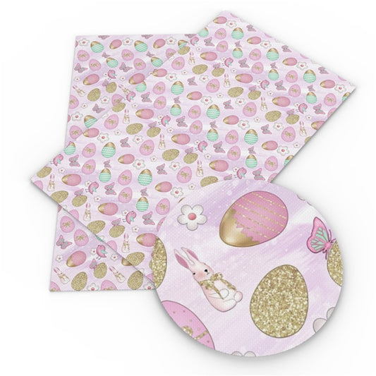 Pink Bunny Faux Leather Fabric Sheets