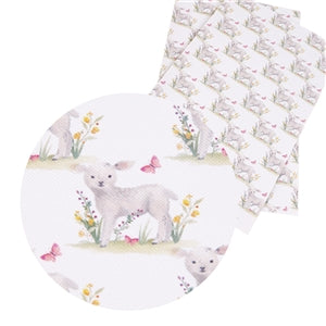 Spring Lambs Faux Leather Fabric Sheets