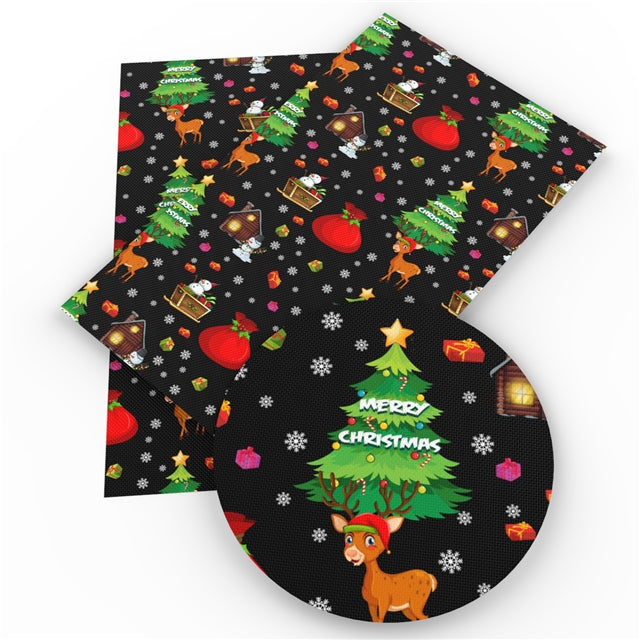 Merry Christmas Faux Leather Fabric Sheets