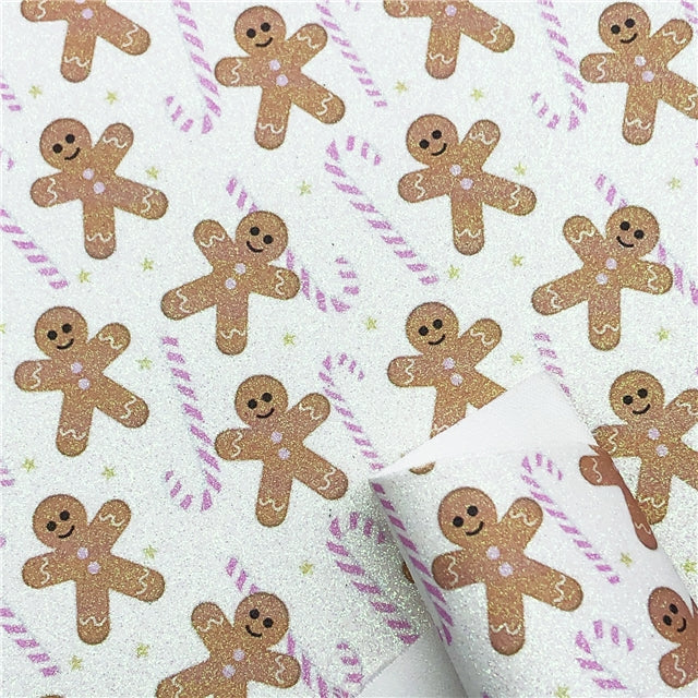 Fine Glitter Gingerbread Faux Leather Fabric Sheets – Pink Strawberry ...