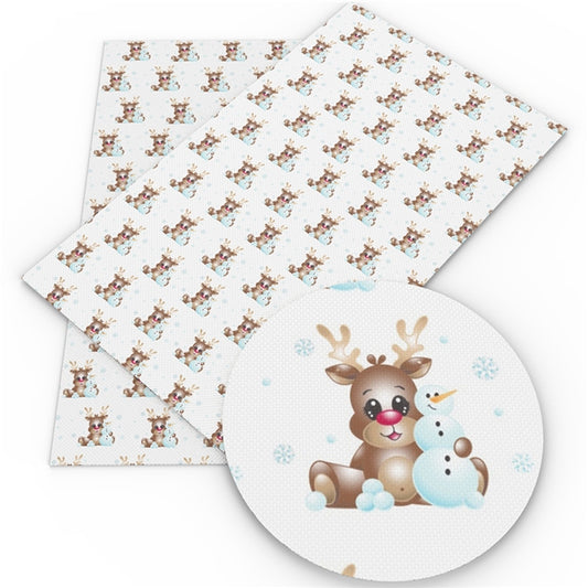 Baby Reindeer Faux Leather Fabric Sheets