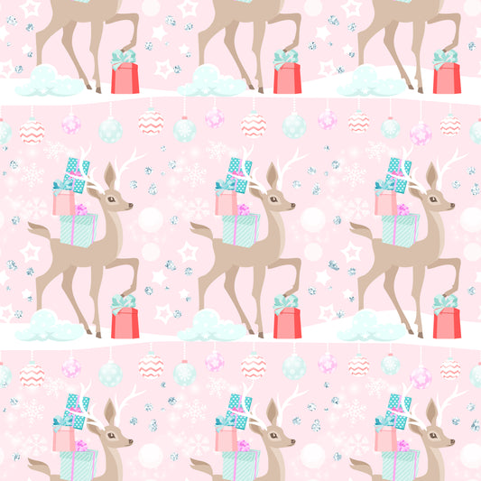 Reindeer & Presents Faux Leather Fabric Sheets