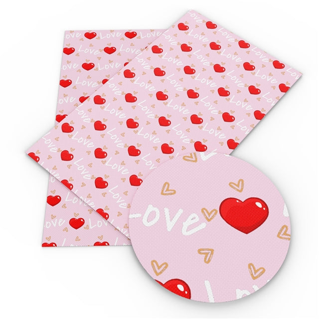 Love Is In The Heart Faux Leather Fabric Sheets