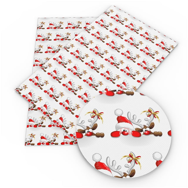 Peek A Boo Christmas Friends Faux Leather Fabric Sheets