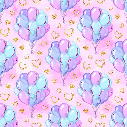 Birthday Party Balloons Faux Leather Fabric Sheets