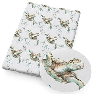 Turtle Print Faux Leather Fabric Sheets