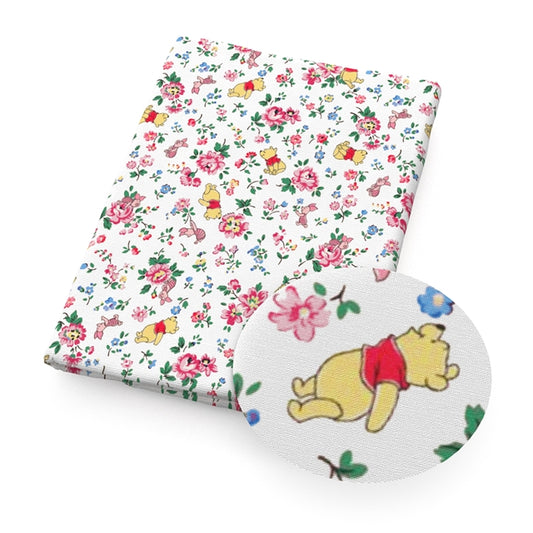 Winnie The Pooh Fine Glitter Fabric Sheet