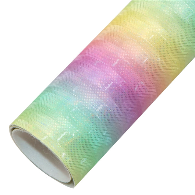 Rainbow Dotted Shimmer Faux Leather Fabric Sheets