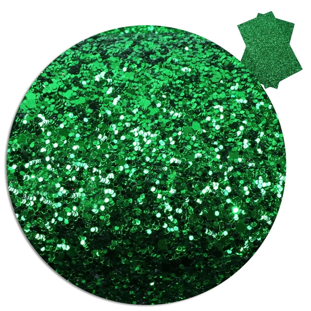 Christmas Tree Glitter Faux Leather Fabric Sheets