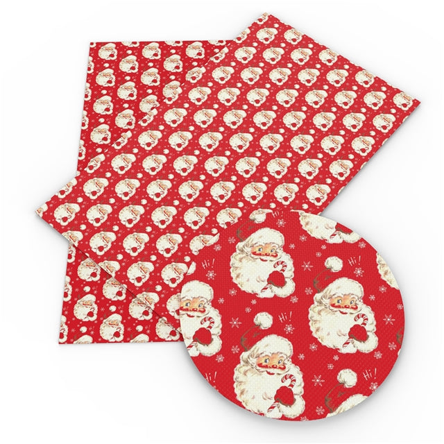 Santa Claus Faux Leather Fabric Sheets