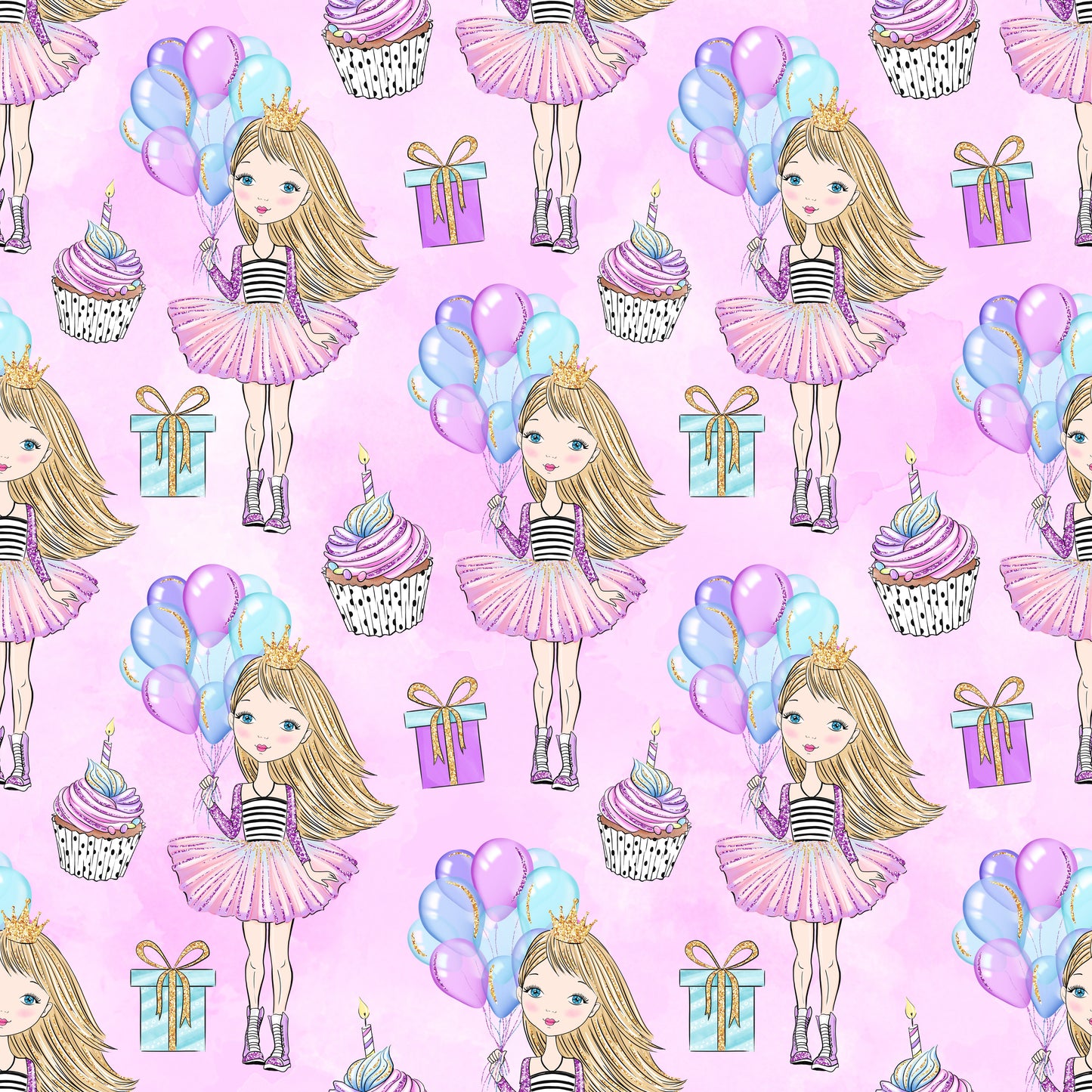 Birthday Girl Faux Leather Fabric Sheets