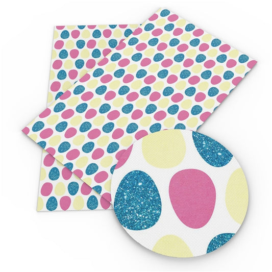 Easter Eggs Faux Leather Fabric Sheets